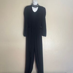 Lisa Rinna Collection Black Jumpsuit with Choker Detail